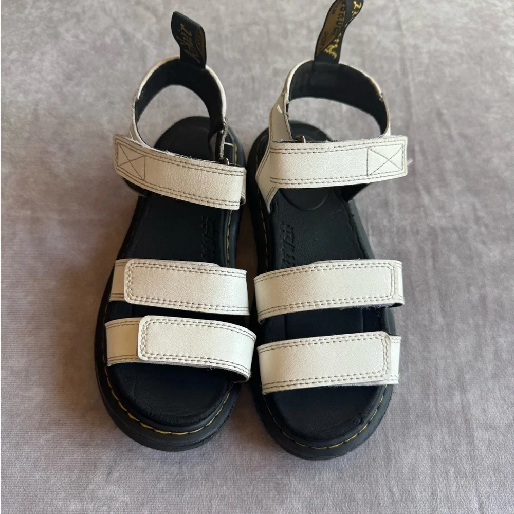 Dr. Martens Kids White and Black Sandals